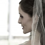 Beautiful bride in profile.