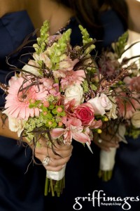 Bridesmaids' bouquets.