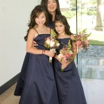 Bridesmaid with her two daughters and junior bridesmaids.